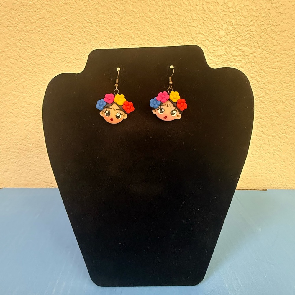 Artesanal Frida Kahlo Earrings Multicolor